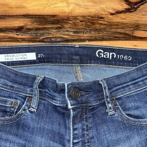 GAP 1969 AUTHENTIC TRUE‎ SKINNY Jean SIZE 27r Distressed